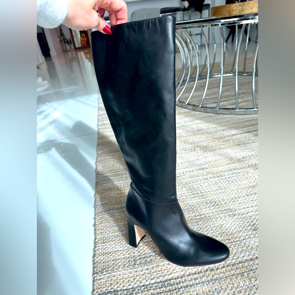 Mango Leather Knee High boots